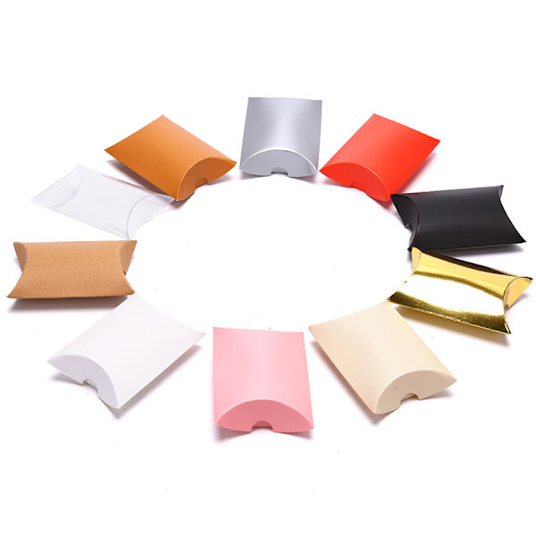 50 st/lot Presentpåse Kraft Presentpåse Julkudde Form P Brown 50PCS