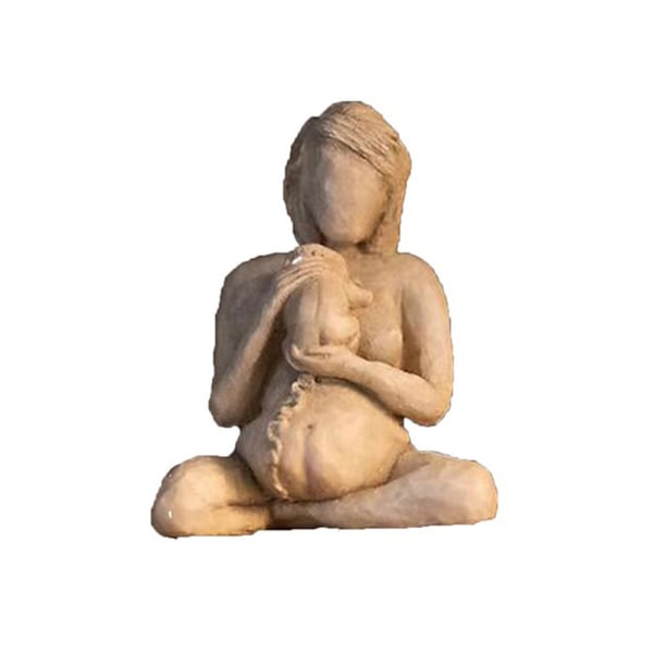 Moder Jord Konst Brons Gaia Staty Present Lera Gravid kvinna C