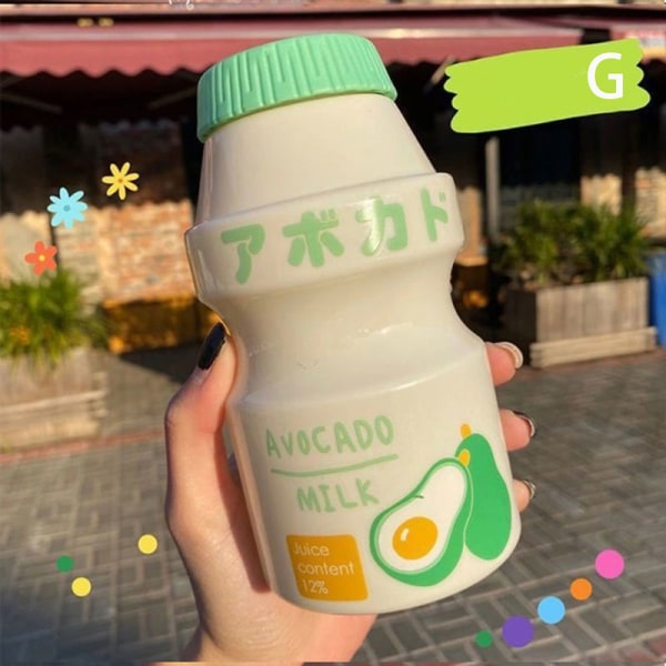480 ml plastvattenflaska dricksflaska form och Kawaii-mjölk G