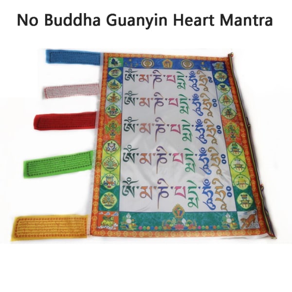 Lucky Tibetan Buddhism Sidenflagga Vägghängande Dekor Flaggor Banne C