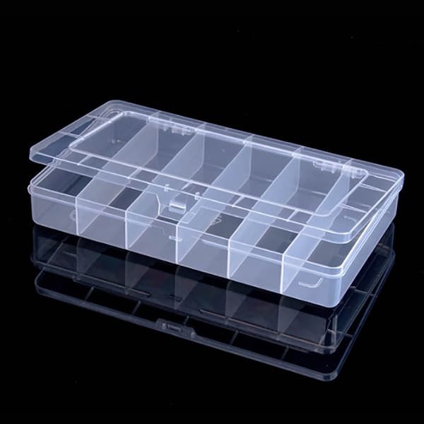 6 Grid Rektangulär förvaringslåda PP Plast Transparent Box Lure 1PC