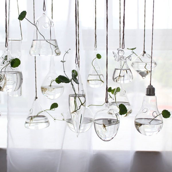 Home ers Klart glas Blomma hängande vas Ball Terrarium Contai 02