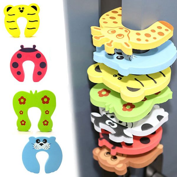 Safety Finger Safe Mjukt skum Dörrstoppar Lås Barnskydd 5Pcs Random