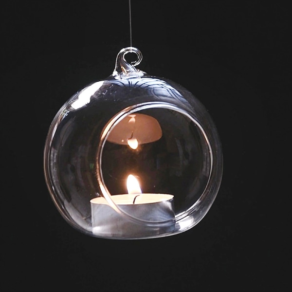 Rund bubbla hängande klart glas Terrarium Air Tea Light Candl 6厘米直径