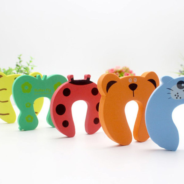 Safety Finger Safe Mjukt skum Dörrstoppar Lås Barnskydd 5Pcs Random