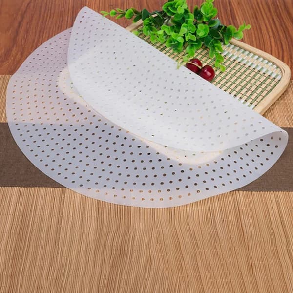 1 st vit rund risångmatta Papper Silikon Förtjockad Non S 30CM