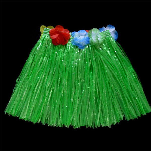 Barn Pojkar Flickor Hawaiian Hula Grass Beach Kjol Blomma Armband Green