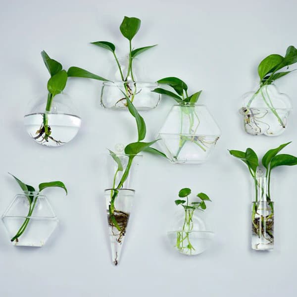 Hot!Hängande glasvas glas terrariumvas för hydroponics gar 爱心壁挂瓶+无痕钉