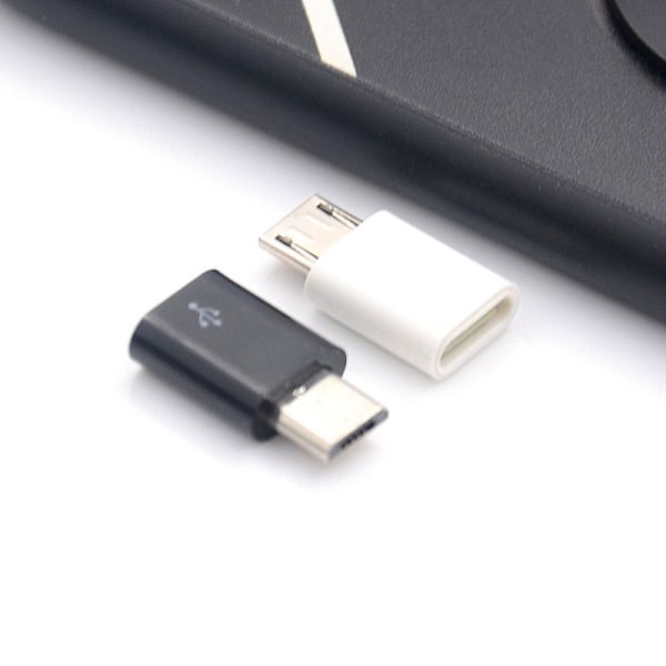 1st Typ C hona till mikro USB hane-omvandlare för Android Black