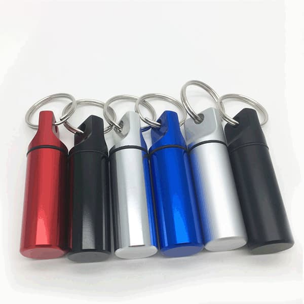 Vattentät aluminium Pill Box Pill Case Container Flaskhållare C