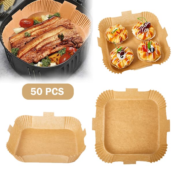 50 ST Air Fryer Engångspappersfoder Non-Stick bakpapper