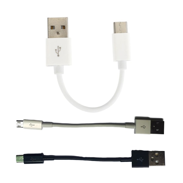 Typ C Micro USB -kabel 10cm Kort Snabbladdning För Telefon USB D White type-c