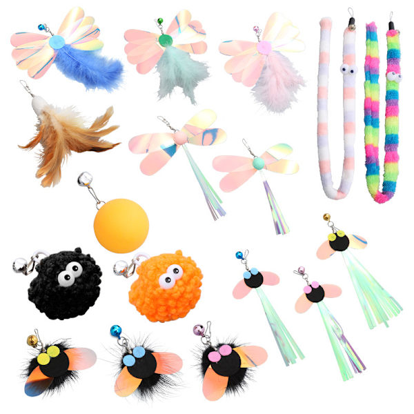 Cat Stick Replacement Head paljetter Feather Wand Teaser Cat Fuzz 3