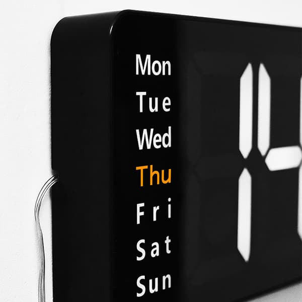 LED digital väggklocka Elektronisk väggfjärrkontroll Temp Date Green 16 in