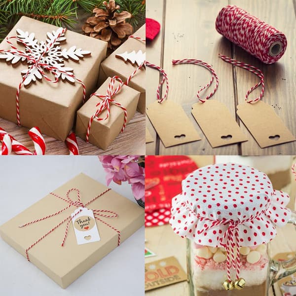 100m/rulle Cotton Bakers Twine String Cord Julklappsförpackning