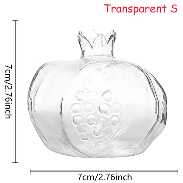 Granatäpple Glas Vas Heminredning Blomstervas för Fruit Cachepo Transparent S