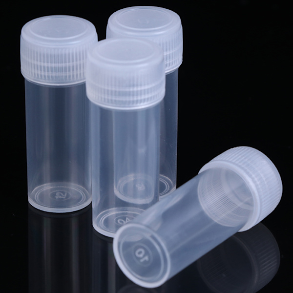 10 st 5 ml plastprovrörsflaskor Provbehållare med cap fo