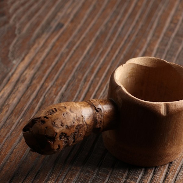 -stil teceremoni Bambu trä tefilter mesh teinfuser R A9