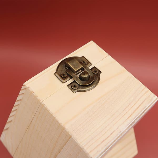 Hexagonal formad träförvaringslåda Smycken Bröllopspresentförpackning Je