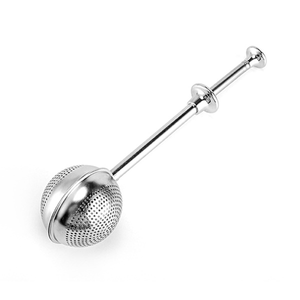 Teleskopisk tesil Steel Tea Sil Full Leaking Tea Mak Silver