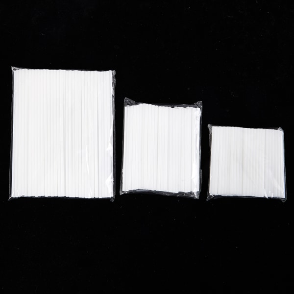 100 st 8/10/15 cm vitt papper med fast kärna Lollipop Sticks for Cho 80X3.5mm