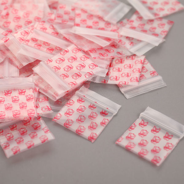 100st Mini Ziplock-påsar Liten plastpåse med blixtlåsförpackning Transparent