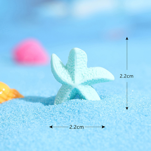 Mini färgglad femuddig sjöstjärna Sea Star Resin Fish Tank St 6