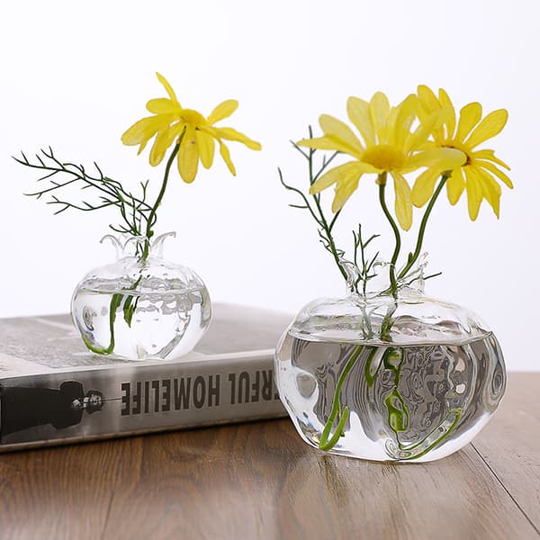 Granatäpple Glas Vas Heminredning Blomstervas för Fruit Cachepo Red S