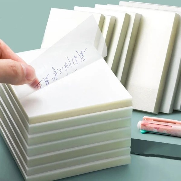 50sheets Transparent Postat det Sticky Notepads Anteckningsblock Posits L