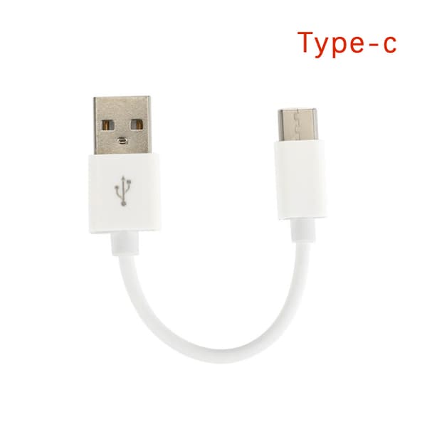 Typ C Micro USB -kabel 10cm Kort Snabbladdning För Telefon USB D White micro