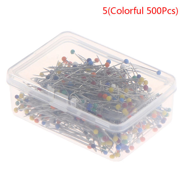 Synålar 38mm glaskulhuvud Push Quiltningsnålar för smycken 5(Colorful 500Pcs)