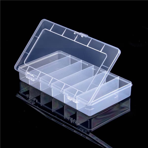 6 Grid Rektangulär förvaringslåda PP Plast Transparent Box Lure 1PC