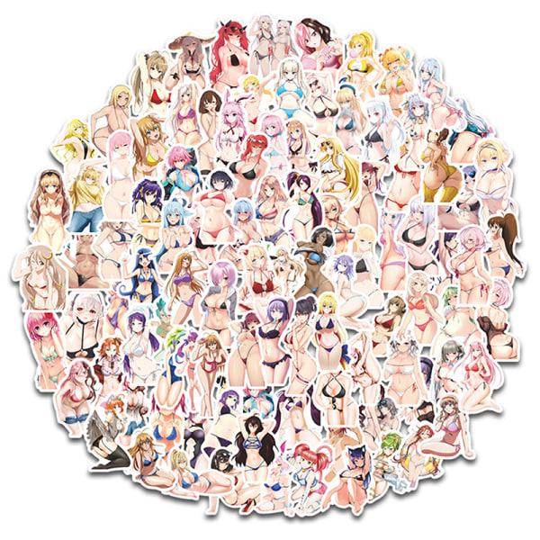 100 st Anime Sexig Blandad Skönhet Hentai Waifu Graffiti Stickers