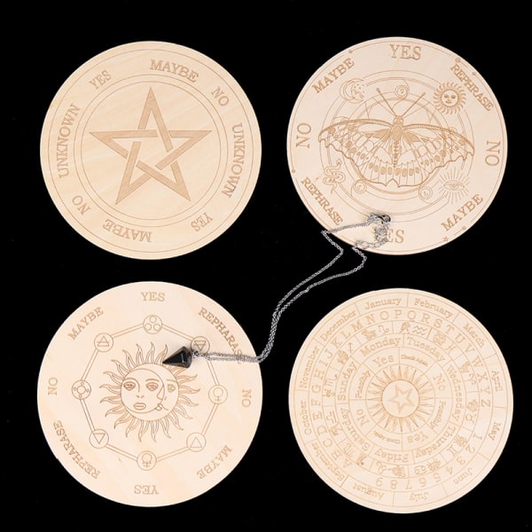 Pendelbräda av trä med Moon Star Divination Energy Healing 2#