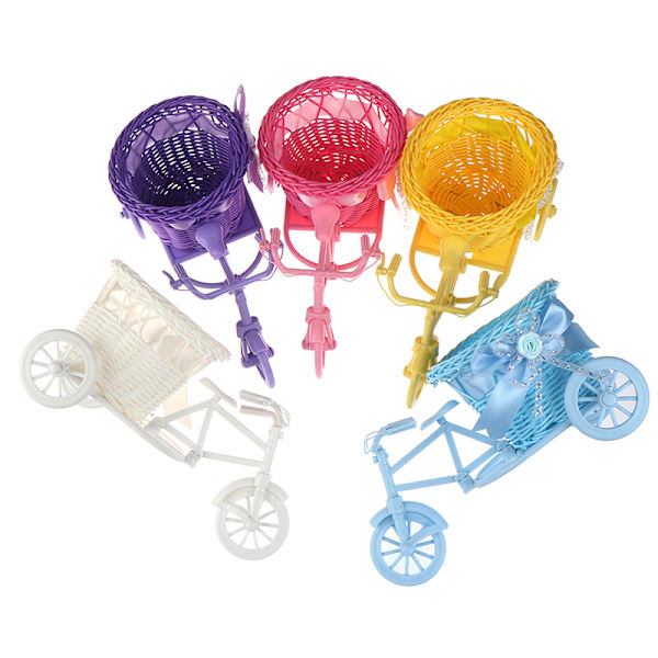Liten Trehjuling Cykel Blomkorg Vas Förvaring Hemmakontor T Purple