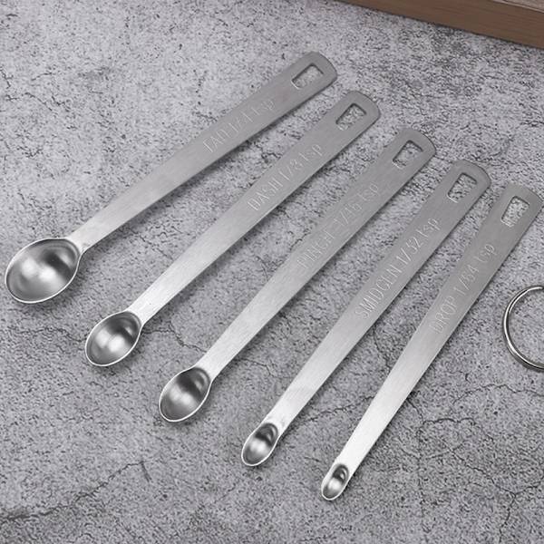5 st/ Set Mätsked Rostfritt stål Kaffekrydda Multi 5Pcs