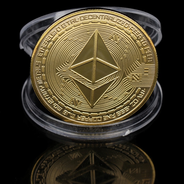 Creative Ethereum Coin Ethereum Art Collection Fysiskt minnesmärke Gold