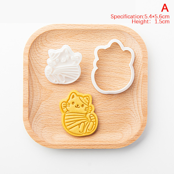 Halloween Kitten Cookie Mould Ghost e Cartoon Kitten Cat Shape D
