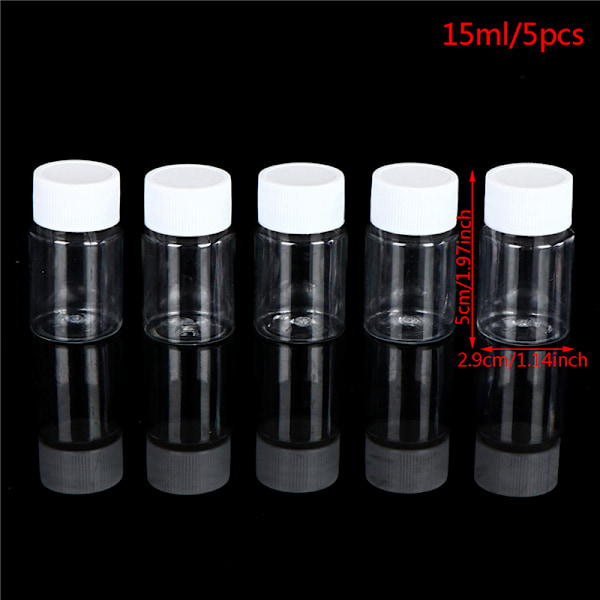 15 ml/20 ml/30 ml/100 ml PET-plast klara tomma förseglingsflaskor fasta 15