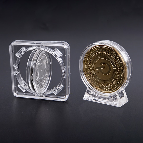 4cm Akryl Mynt Display Case Transparent Box Jubileums Med A4