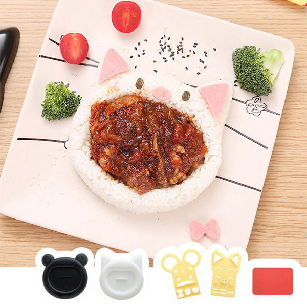 5 st e Cartoon Cat Bear Sushi Nori Form DIY Tool Kök A size