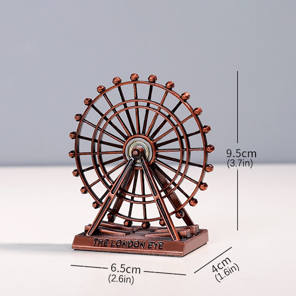 London Eye Ornament Art Figurine Retro roterbart pariserhjul M Silver