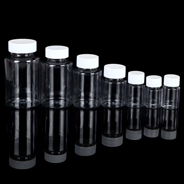 15 ml/20 ml/30 ml/100 ml PET-plast klara tomma förseglingsflaskor fasta 50