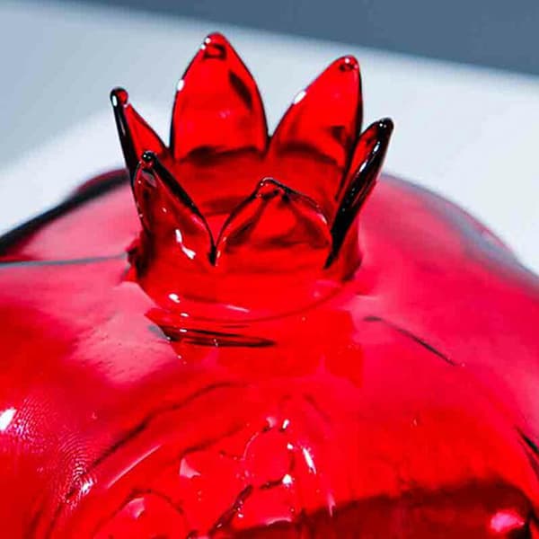Granatäpple Glas Vas Heminredning Blomstervas för Fruit Cachepo Red S