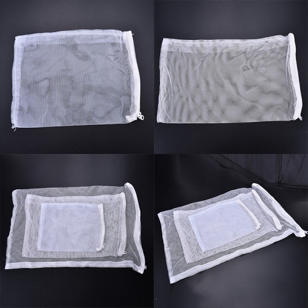 1x akvariefilter blixtlås mesh fish tank blixtlås filterpåse 14*21 CM