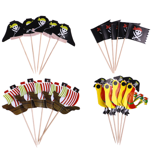 20st Cake Toppers Pirattema Fruktval Instickskort Hallowe