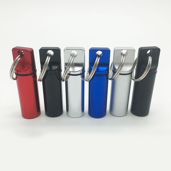 Vattentät aluminium Pill Box Pill Case Container Flaskhållare C