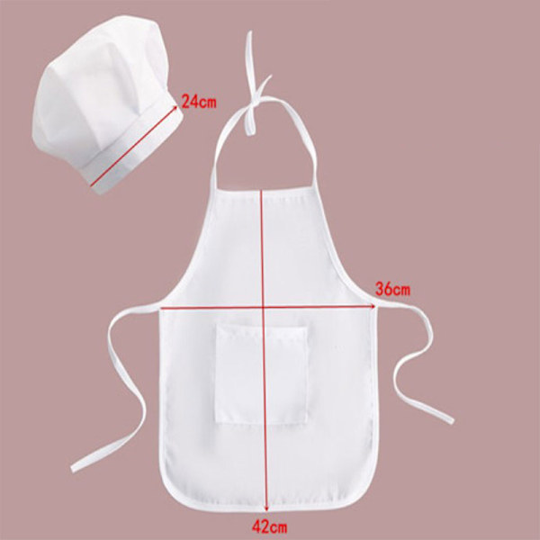 1 set e Baby Chef Förkläde & Hatt För Barn Kostymer Bomull Blend Che men large size