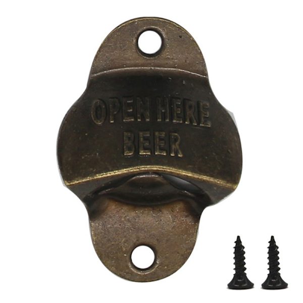 Metall Retro Öl Flasköppnare Väggmonterad Vintage Bar Beer Op Bronze