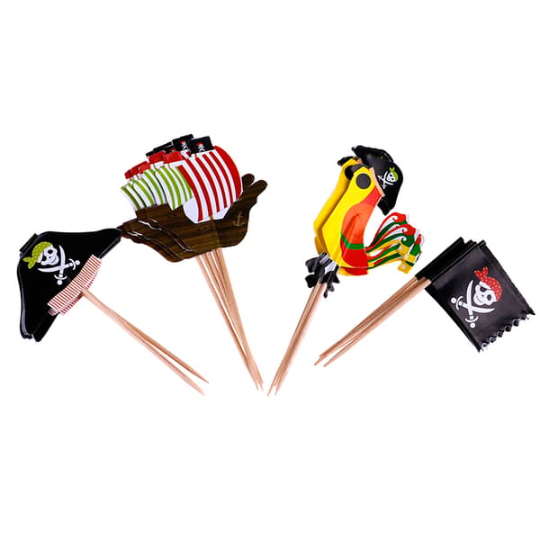 20st Cake Toppers Pirattema Fruktval Instickskort Hallowe
